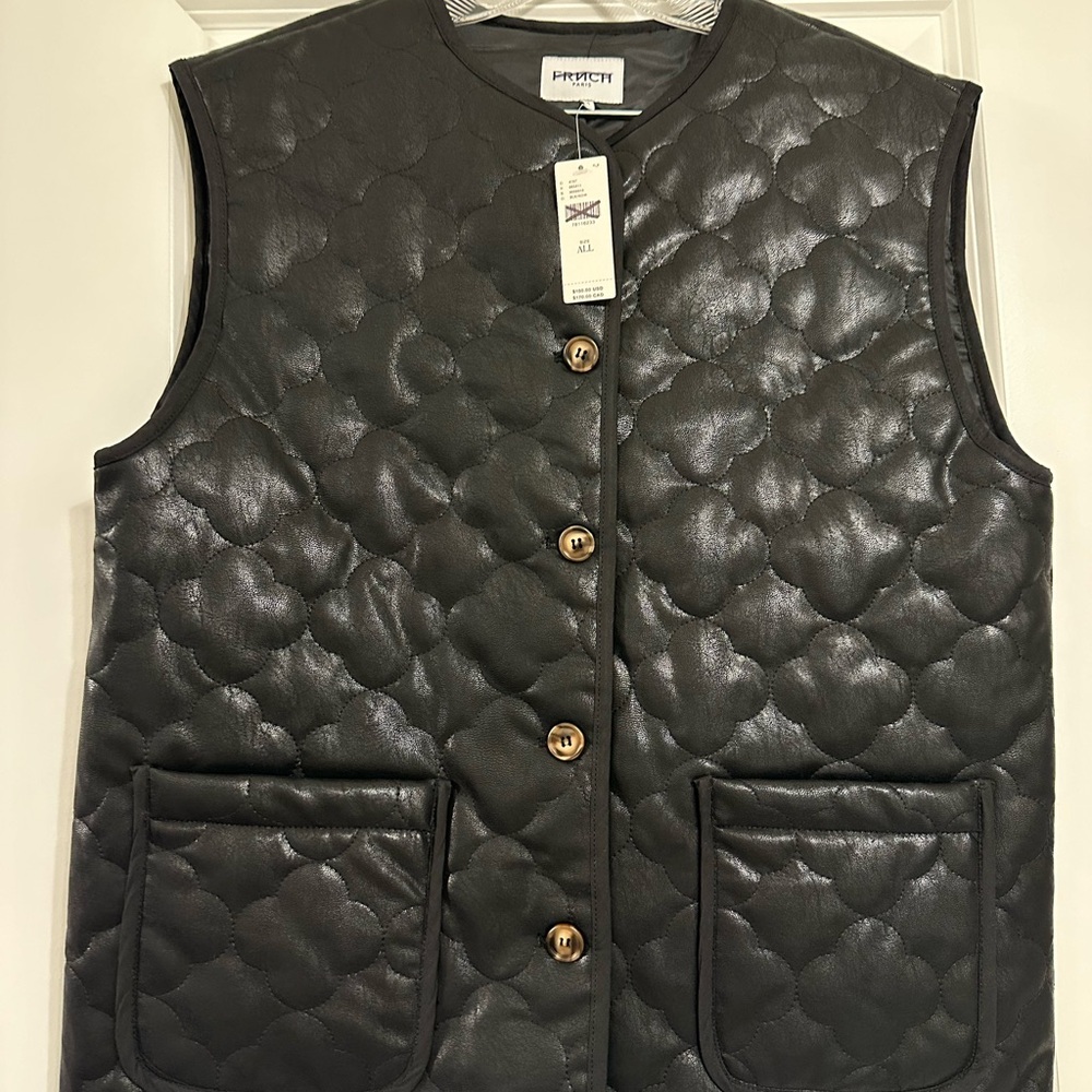 Anthropologie FRCH quilted faux leather puffer